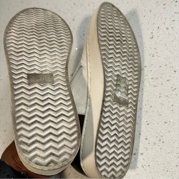 Free People Calf Hair Slip On Sneakers Leather Black White Size 9 - Picture 5 of 11